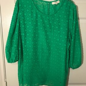 Green Textured Blouse